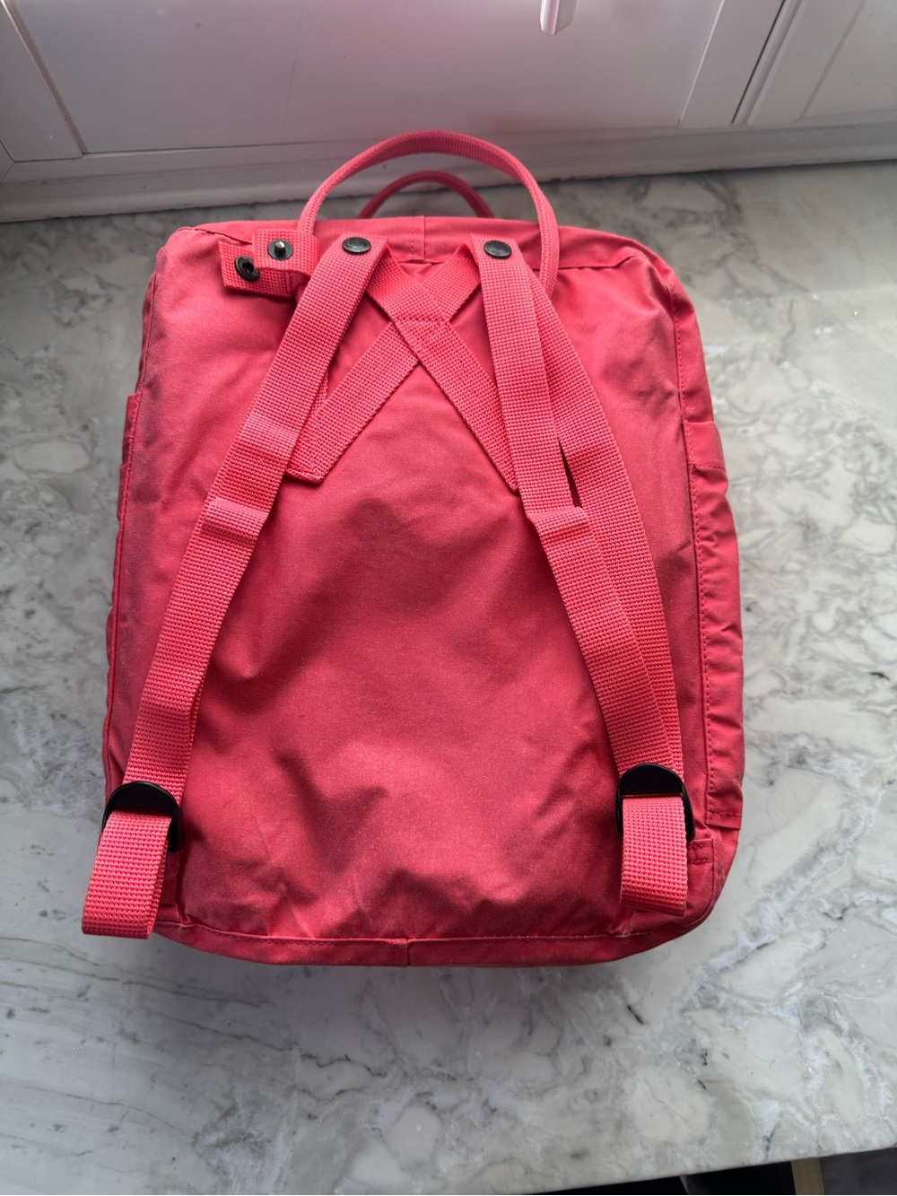 Fjallraven Kånken Backpack in Coral Red + Rain coat (Retail $95 + $25) - Picture 7 of 7